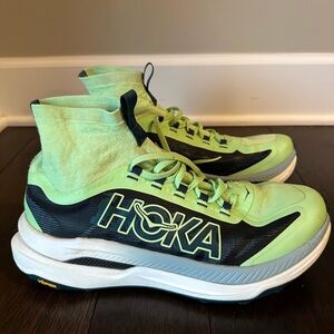 Hoka Tecton X 3 Trail Shoes - Men’s 10.5 - Carbon Plated - Green/Black/darkNavy